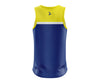 Custom Singlet Blue, White & Yellow Stripe